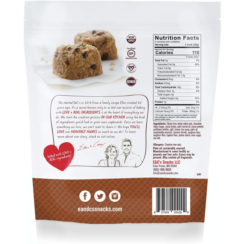E&C's Snacks Heavenly Hunks Cookies - Oatmeal Chocolate Chip (6oz