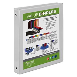 Samsill Economy 3 Ring Presentation View Binder, 1 Inch Round Ring â Holds 200 Sheets, Customizable Clear View Cover, White