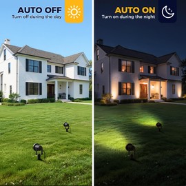 L LOHAS LED 5W Dusk to Dawn Outdoor Lighting, Auto On/Off 3000K Landscape Outdoor Spotlight, IP66 Waterproof Plug in Spot Lights for Yard, Garden, House, Pathway, Plant, UL Listed (6 Pack)
