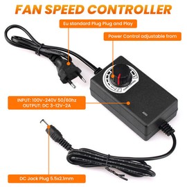 Blower Fan, Centrifugal Fan 12 V, AC 220 V Fan EC 240 V Turbine Turbo, with Controller for Household Appliances, Turbine Blower (97 x 33 mm (with Tube)