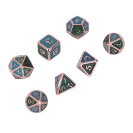 7Pcs Dice Multi Sided Metal Home Decoration Ornament Game Accessory Set Kit for Party Type 2
