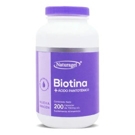 Biotina + Ácido Pantoténico Aloe Vera Vitamina E 200 Caps Naturagel