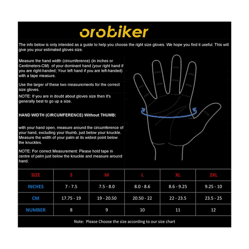 Oro Biker Motorbike Gloves Premium Leather Motorcycle Motorbike Gloves Touch