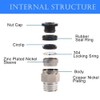 Beduan Push to Connect Fitting, 3/8" Tube OD x 1/4"