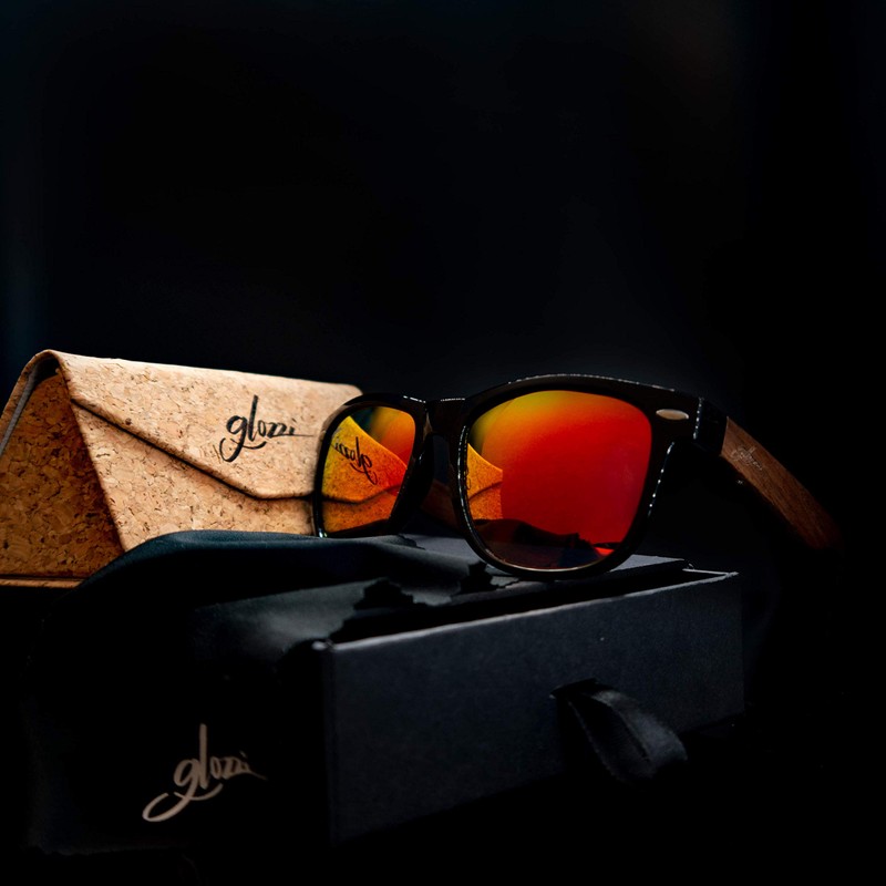 glozzi Walnut Wood Sunglasses Men and Women Polarised UV400 with