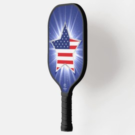 TigerTail Sports Star Flag Colorful Design Pickleball Paddle, USA Pickleball Approved, Black Trim