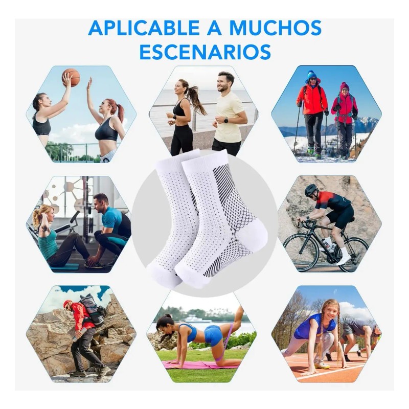 S 6pcs Calcetas, Medias De Compresión,apto Para Deportes .