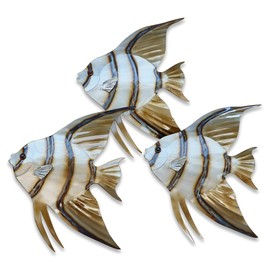 T.I. Design Angelfish School of 3 Contemporary Coastal Metal Wall Decor