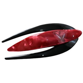 Prettyou Handmade Celluloid French Design Tortoise Shell Barrettes Side-slide Opening Duck Luxury Fashion Accessories Hair Clip Claw for Women (red)