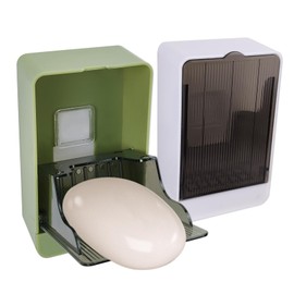 Soap Dishes 2-Pack Wall Mounted Self-Draining Soap Holder for Shower, Bathroom, and Kitchen Sink - No Drilling Required Wall Mounted Soap Box Tray Container