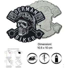 Embroidered iron-on patch biker "German biker" | for sew-on/iron-on | MC sticker biker | DIY