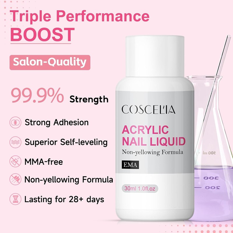 58PCS Acrylic Nail Kit for Beginners with Everything, 3 Colors