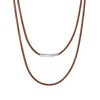 Bestyle Long Leather Necklace Wax Cord Rope Chain Men, Mens