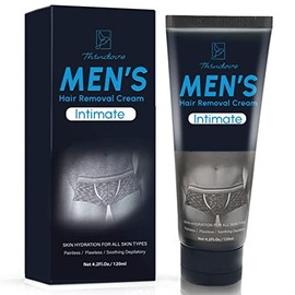 MEOLY Crema Depilatoria Intima/Privada Hombre, 120Ml - Eficaz Depilatoria Indolora Para Vello Corporal Masculino Grueso - Adecuado Para Todo Tipo De Piel