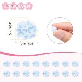 CoCud Mini Resin Flower, 0.39" Diameter, Miniature Tiny Luminous Flower Charm Dollhouse Blue - (Applications: for Nail Art, Fairy Garden Dollhouse DIY Crafts), 32-Pieces