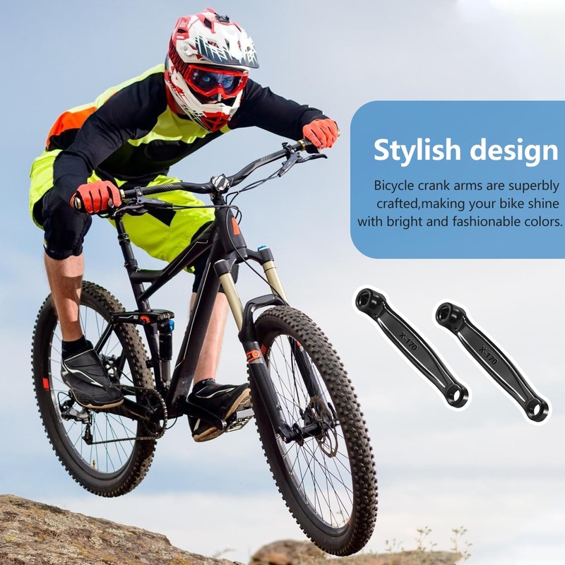 2Pcs Bike Crank Set, Left Crankset 170mm Bike Pedal Arm