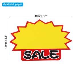 PATIKIL 80pcs Star Burst Signs, 7x5.5in Blank Star Burst Signs Price Tag Stickers Pricing Tags Fluorescent Neon Paper for Sign Retail Store Vehicle, Sale