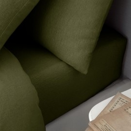 Catherine Lansfield Brushed Cotton King Fitted Sheet Green