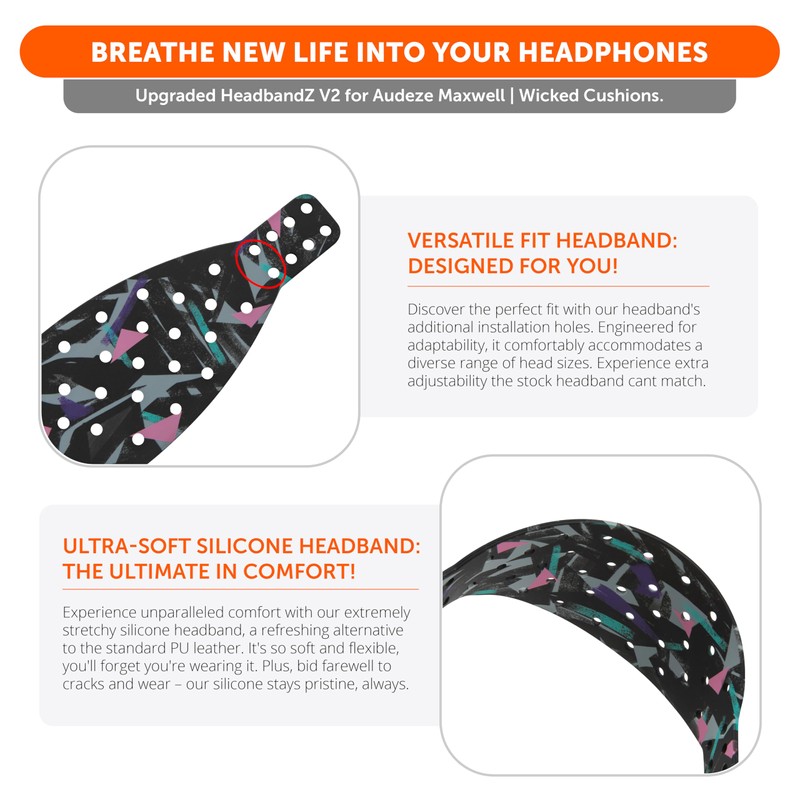 WC HeadbandZ XL | Maxwell - Extra Wide Silicone Headband