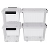 Rinboat 42 Quart Storage Boxes with Wheels, Plastic Storage Box