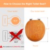 Angel Shield Wood Veneer Natural Toilet Seat with Quiet Close,Easy