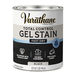 Varathane Total Control Gel Stain Water-Based Wood Stain, Quart, Black