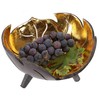 GURU SHOP Coconut Bowl, Exotic Decorative Bowl - Leaf, Gold,