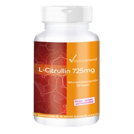 L-Citrulline 725 mg – 240 Capsules – Vegan – High Dose Vitamintrend®