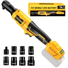 LITEKON 3/8" Cordless Ratchet Wrench Compatible with 𝗗𝗘-𝗪𝗔𝗟𝗧 20V Max Battery (No Battery), Brushless High Power 74ft-lbs 500 RPM Power Electric Ratchet Driver