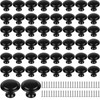 Tkocisa 50 Pieces Black Round Kitchen Cabinet Knobs, 1.2 Inch
