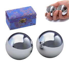 Set of 2 Baoding Balls Hand Exercise Therapy Balls 53mm Diameter Stress Reliefe Sphere, Iron Ball Solid Fitness Handball, Solid Health Ball, Middle-Aged And Elderly Rehabilitation Fitness