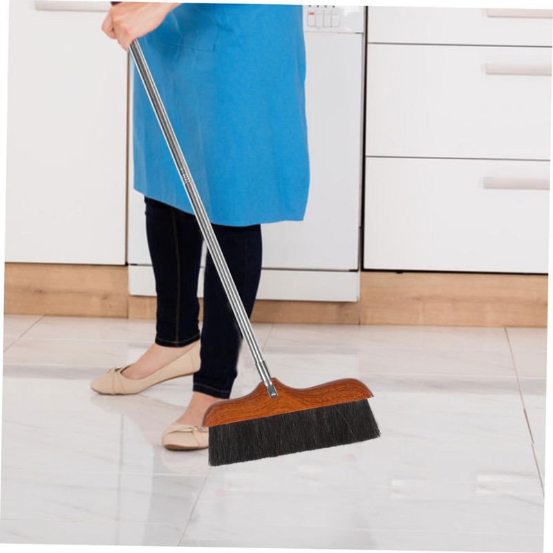 TOVINANNA Long Handled Soft Broom for Home Cleaning Durable and