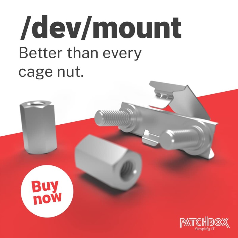 PATCHBOX/dev/Mount - Toolless Installation Cage Nut Alternative Device Mount Screws