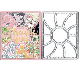 Rectangle Grid Frame Metal Die Cuts, Whirl Geometric Cutting Dies Cut Stencils for DIY Scrapbooking Cards Decorative Embossing Paper Dies for Scrapbooking Card Making Album Arts Supplies