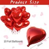 Volunx Red Heart Balloons,10Pcs Helium Red Heart Shaped Foil Balloons,18Inch