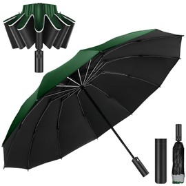Moon River Folding Umbrella, Inverted Folding Umbrella, Automatic Opening and Closing with One Touch, 12 Ribs, Large, Waterproof, Quick Drying, Protection Against Typhoons, Rainy Season, Windproof,