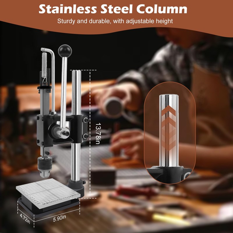 Leather Press Machine,Hole Puncher for DIY Leather Craft,Manual Press Punch