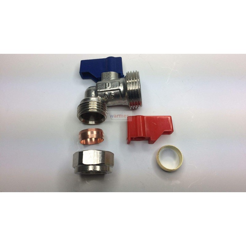 Washing Machine Angle Valve & Handle 15mm x 3/4 BSP.