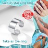 925 Silver Womens Adjustable Toe Rings For Men Women Simple