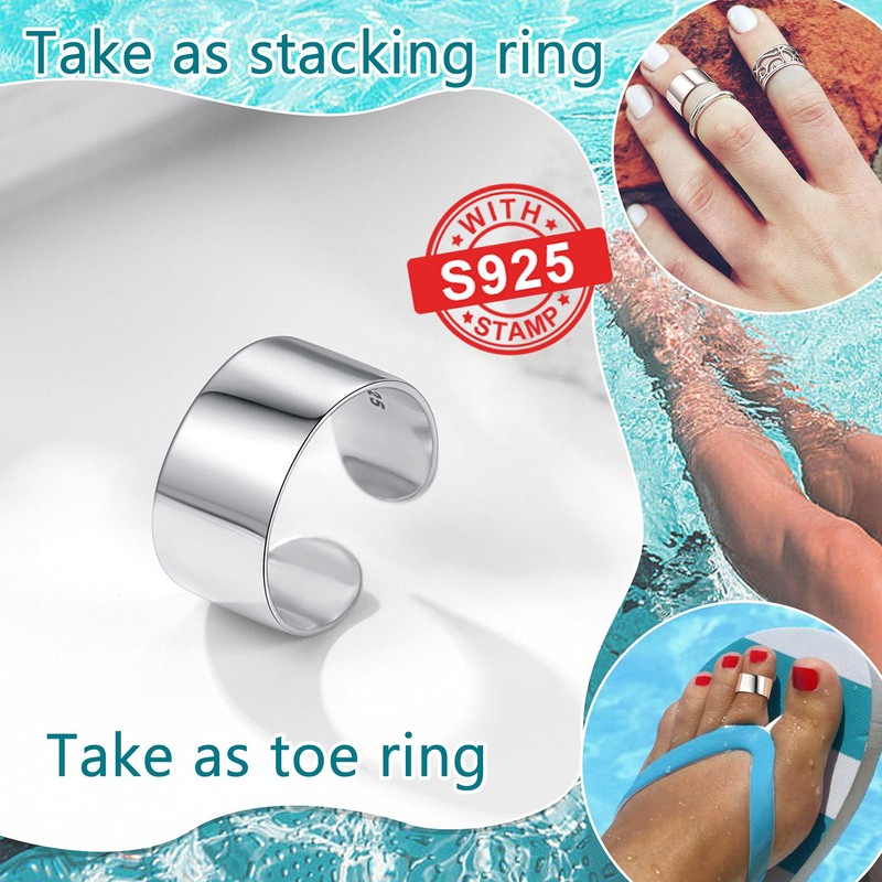 925 Silver Womens Adjustable Toe Rings For Men Women Simple