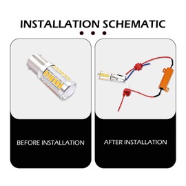 Polcatay 2 PCS 50 W 6 Ohm Load Resistor, Fast Heat Dissipation Resistor, Repair LED Bulb Fast Overclocking Flicker Error Code Repair Accessories, for Most Cars Trucks (Black)
