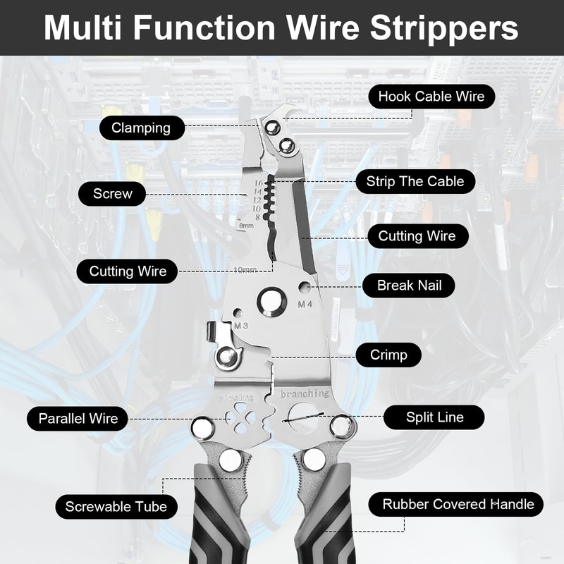 prota Wire Stripper 18 in 1 Foldable Wire Stripper, Micro
