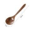 Natural Wooden Skimmer Spoon Long Handle Wood Slotted Spoon Soup