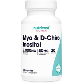 Nutricost Myo Inositol & D-Chiro Inositol for Women 2000mg, 120 Capsules, 2000mg Myo & 50mg D-Chiro Per Serving, 30 Servings, Vegetarian Friendly, Non-GMO & Gluten Free