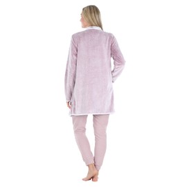 Sleepyheads Pajama Women's Fleece Long Sleeve Wrap Robe Cardigan with Pockets, Wrap- Heather Cranberry, Medium