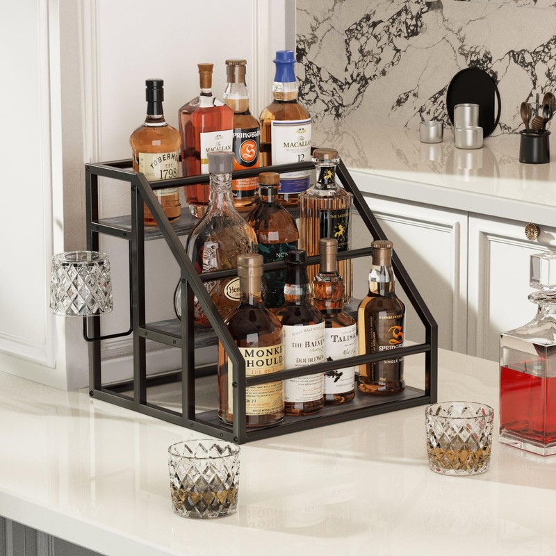 Vantimo Coffee Syrup Rack Organizer, 3 Tier Countertop Storage Shelves,
