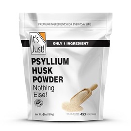 It's Just! - Psyllium Husk Powder, Easy Mixing Dietary Fiber, Cleanse Your Digestive System, Finely Ground Powder, Ideal for Keto Baking, Non-GMO (4 Pound (Pack of 1), Natural/No Added Flavor)