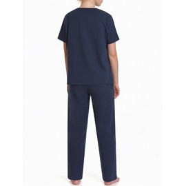 Weintee Women's Petite Sweatsuits Cotton Sweatpants Sets 2 Piece Outfits Lounge Suits, Navy, Medium Petite