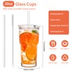 20oz Glass Tumblers with Lids and Straws, Set of 2