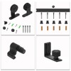 6FT Sliding Barn Door Hardware Kit Black Rustic Rail Track
